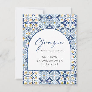 Carte de remerciement pour une douche de mariée mé