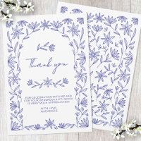 Carte de Remerciement pour une Fête de Mariage Flo