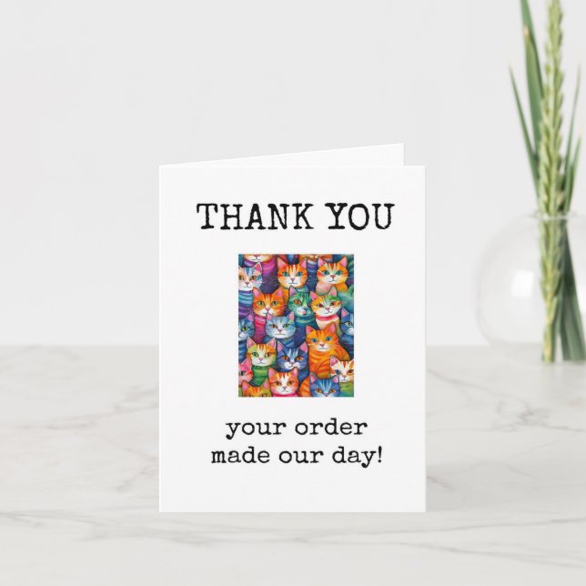 Carte de remerciement pour votre commande (Devant)