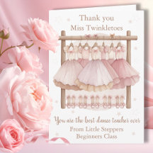 Carte de Remerciement Professeur de Danse Classiqu