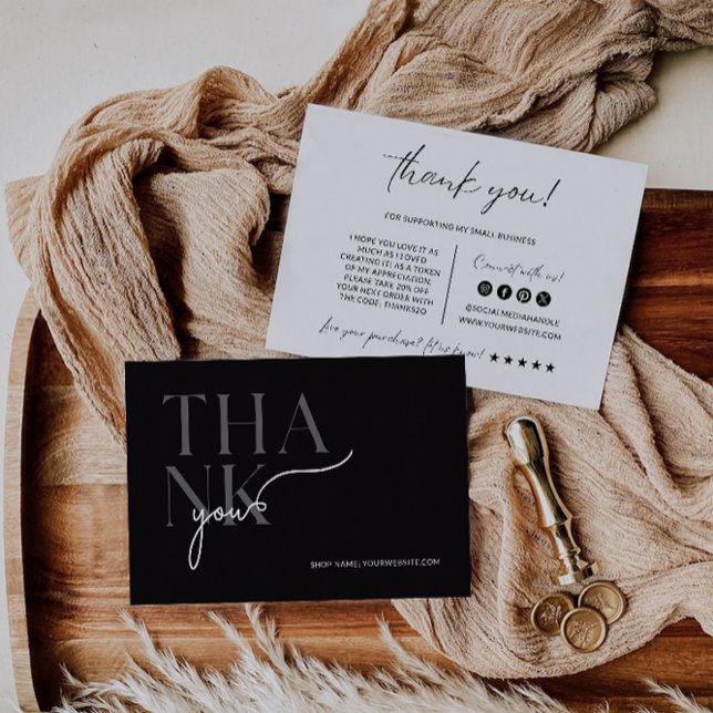 Carte de Remerciement Professionnelle Modifiable (Editable Business Thank You Card)