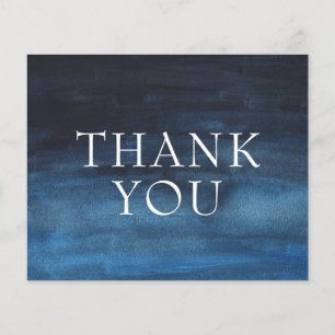 Carte de remerciement professionnelle simple bleu