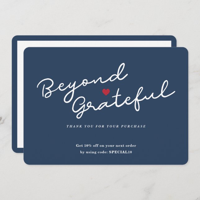 Carte de remerciement professionnelle Simple Moder (Devant / Derrière)