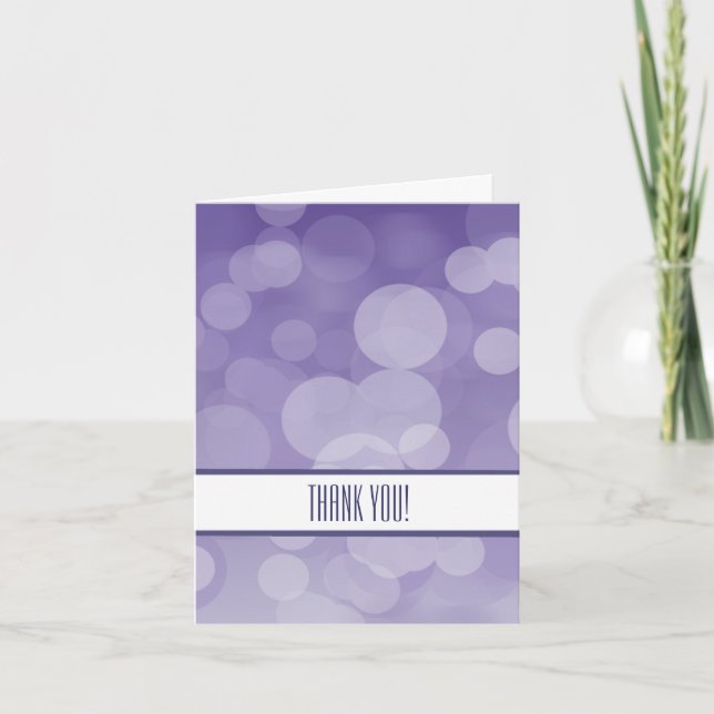 Carte de remerciement Purple Bokeh (Devant)