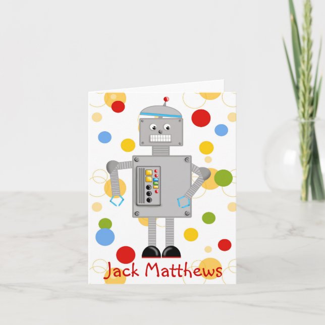 Carte de remerciement robot (Devant)