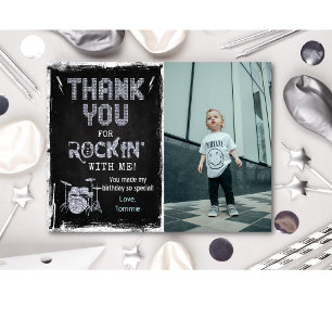 Carte de remerciement Rockstar Rocker Chalk Grunge