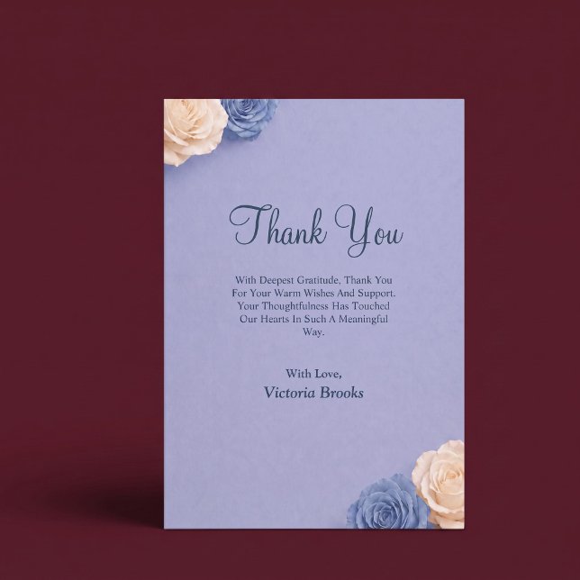 Carte de remerciement Rose Bleue (Créateur téléchargé)