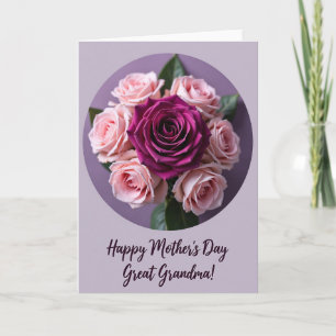 Carte de remerciement Rose Magenta rayée