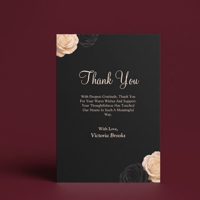 Carte de remerciement Rose noire (Créateur téléchargé)