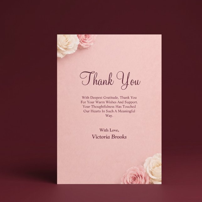 Carte de remerciement Rose rose pâle (Créateur téléchargé)
