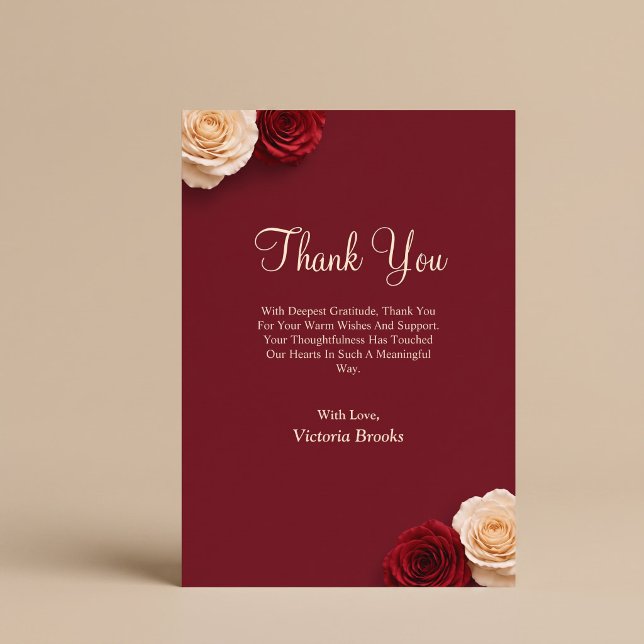 Carte de remerciement Rose Rouge (Créateur téléchargé)