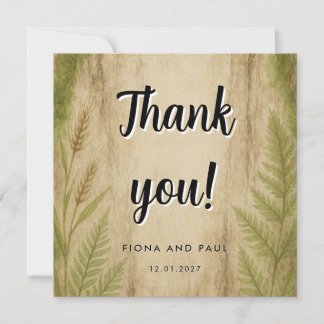 Carte de remerciement Rustique Écorce et Mousse de