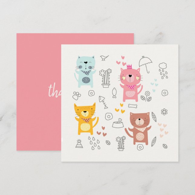 Carte de remerciement simple: CADEAUX (Devant / Derrière)