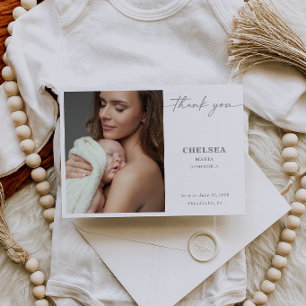 Carte de remerciement simple calligraphie chic pou
