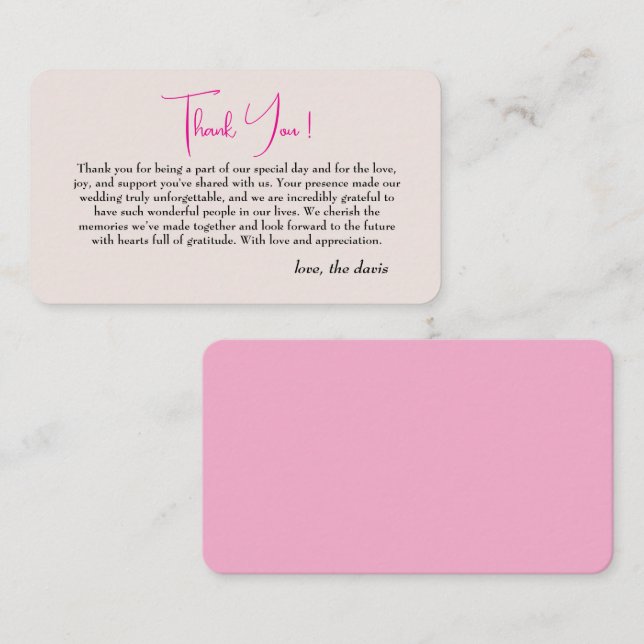 carte de remerciement simple de fleur de cerisier  (Devant / Derrière)