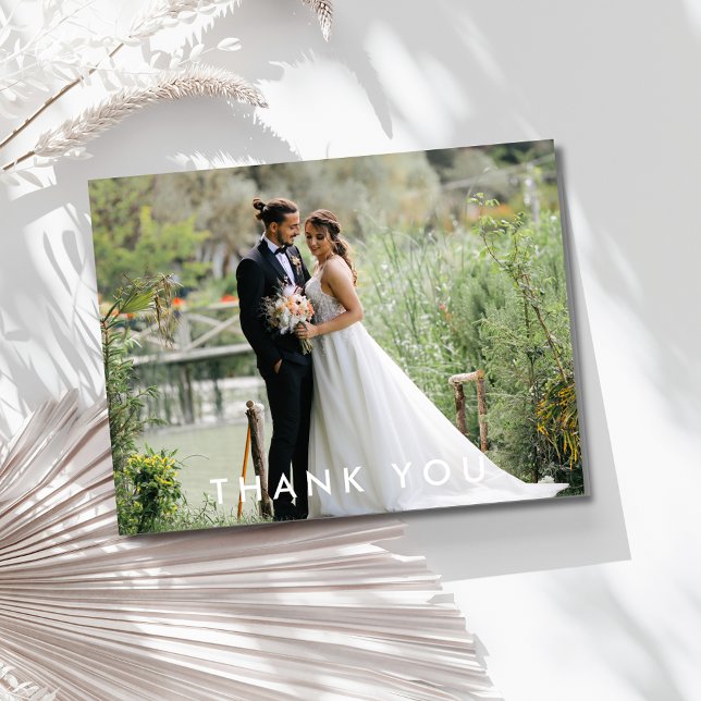 Carte de remerciement simple de photo de mariage (Simple Wedding Photo Thank You Card)