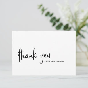 Carte de remerciement simple en typographie script