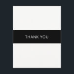 Carte de remerciement simple noir et blanc - à pla<br><div class="desc">Carte de remerciement simple noir et blanc - à plat Peut être entièrement personnalisée pour répondre à vos besoins. © Gorjo Designs. Imprimé par Zazzle. // Vous cherchez des articles assortis ? D'autres papeteries de la collection sont disponibles ici : https://www.zazzle.com/collections/black_and_white_striped_wedding-119550615860932414 // Besoin d'aide pour personnaliser votre design ? Vous...</div>