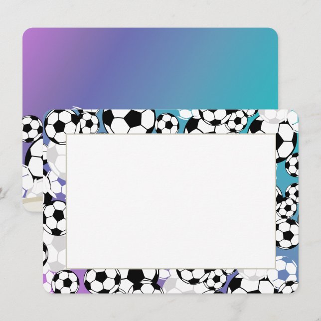 Carte de remerciement Soccer Flat Card (Devant / Derrière)