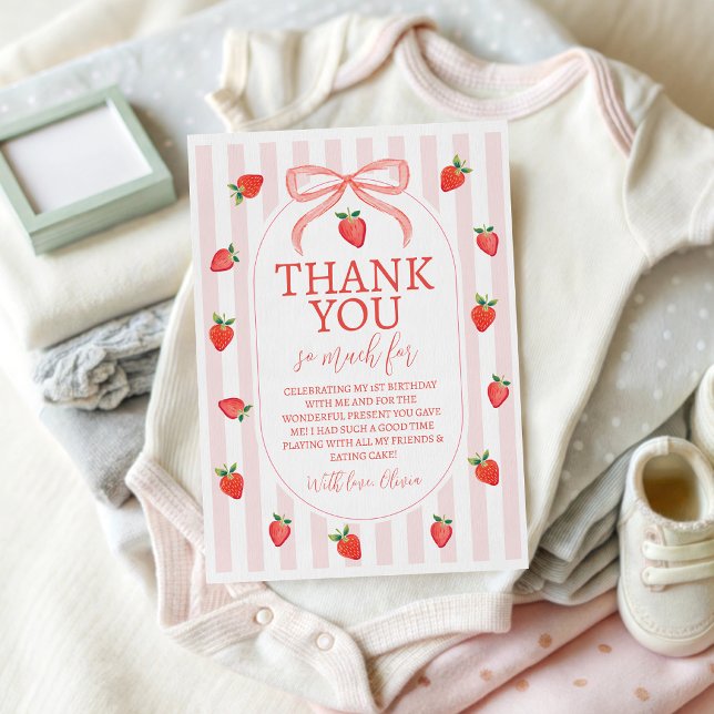 Carte de remerciement Strawberry Berry First (Créateur téléchargé)