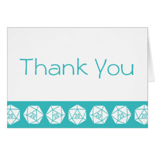 Carte de remerciement Tabletop Chic en turquoise
