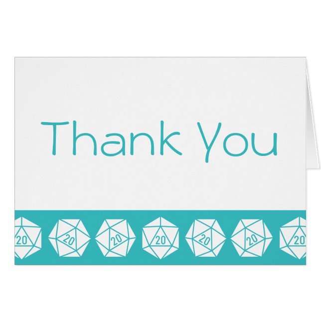 Carte de remerciement Tabletop Chic en turquoise (Devant Horizontal)