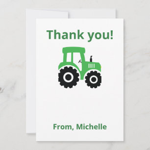 Carte de remerciement tracteur modifiable pour ann