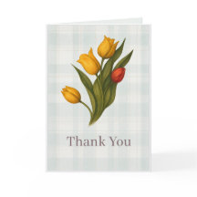 Carte de remerciement Tulipe | Note florale élégan