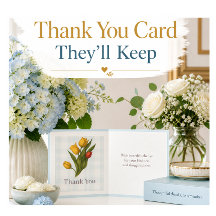 Carte de remerciement Tulipe | Note florale élégan