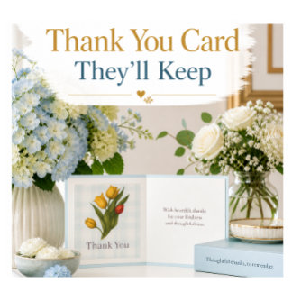 Carte de remerciement Tulipe | Note florale élégan