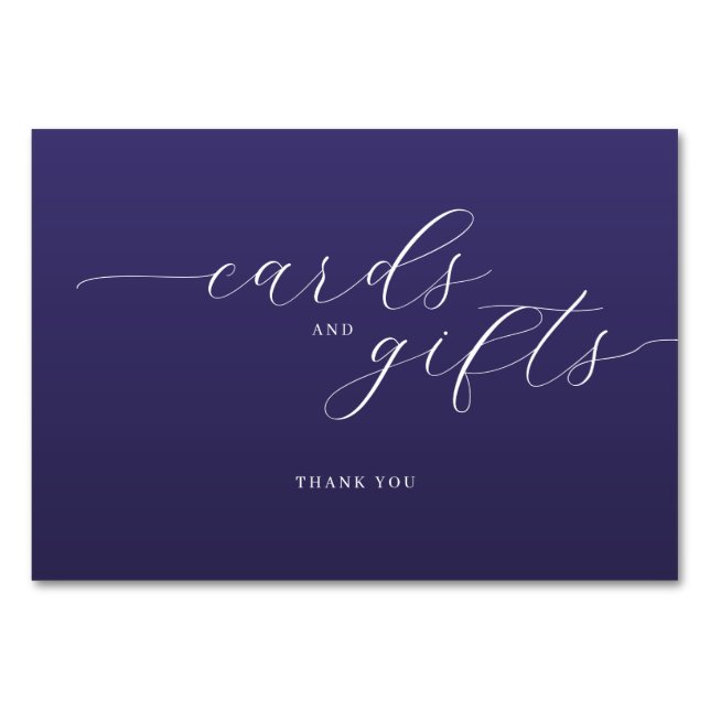 Carte de remerciement typographique violet élégant (Devant)