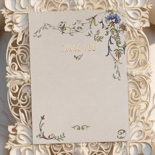 Carte de remerciement victorienne illuminée avec f