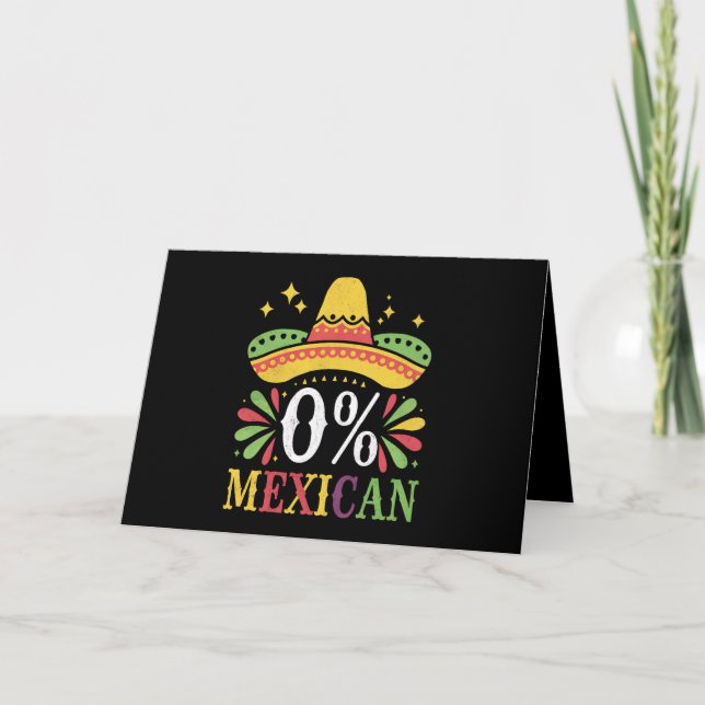 Carte De Remerciements 0% Mexicain Zéro Pour Cent Drôle Cinco De Mayo (Devant)
