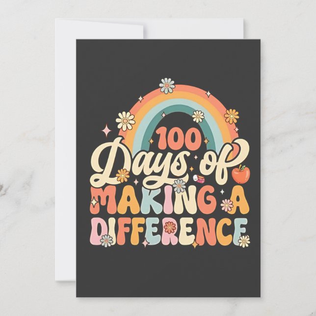 Carte De Remerciements 100 jours de faire la différence Enseignement Arc- (Devant)