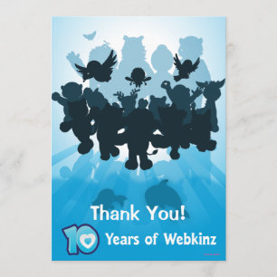 Carte De Remerciements 10 ans de silhouette de Webkinz
