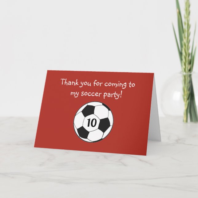 Carte De Remerciements 10th Birthday Soccer Sports Boys Kids (Devant)