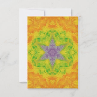 Carte De Remerciements 10Un Unique Orange Jaune Violet Vert Étoile Mandal