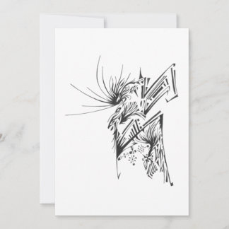 Carte De Remerciements 120 Black White Abstract Tribal Tattoo Art