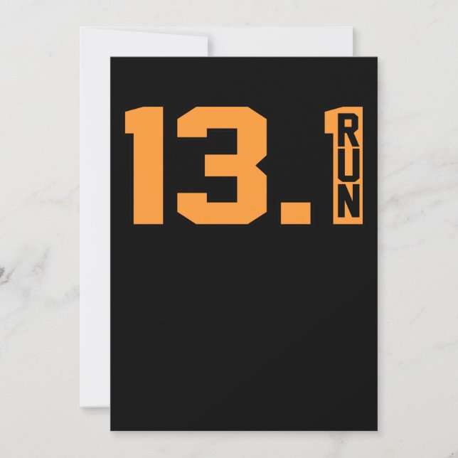 Carte De Remerciements 13,1 Miles Course Semi-Marathon Coureur Amateur de (Devant)