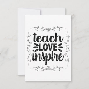 Carte De Remerciements 1- Enseigner Amour Inspirer Chemise, Professeur Vi