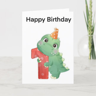 Carte De Remerciements 1er anniversaire Dinosaur