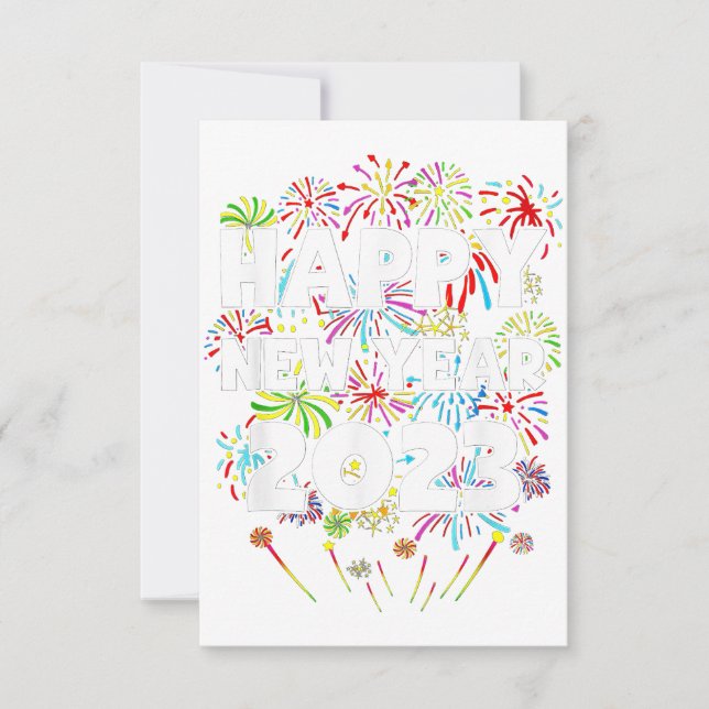 Carte De Remerciements 2023 Joyeuse fête de la Saint-Sylvestre Hommes Fem (Devant)