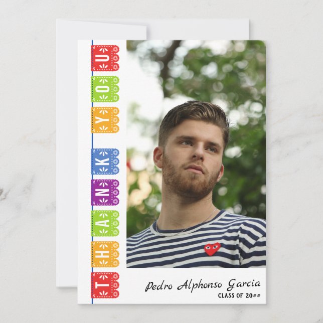 Carte De Remerciements 2024 Colorful Mexican Fiesta Graduation Party (Devant)