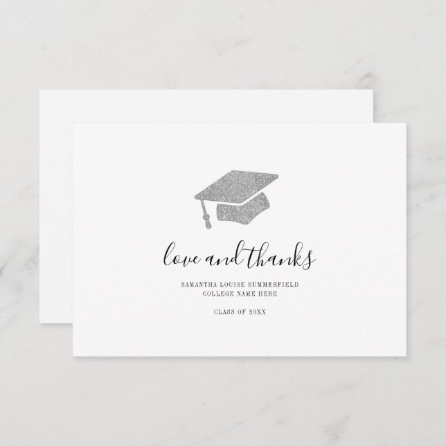 Carte De Remerciements 2025 Graduation Photo moderne (Devant / Derrière)