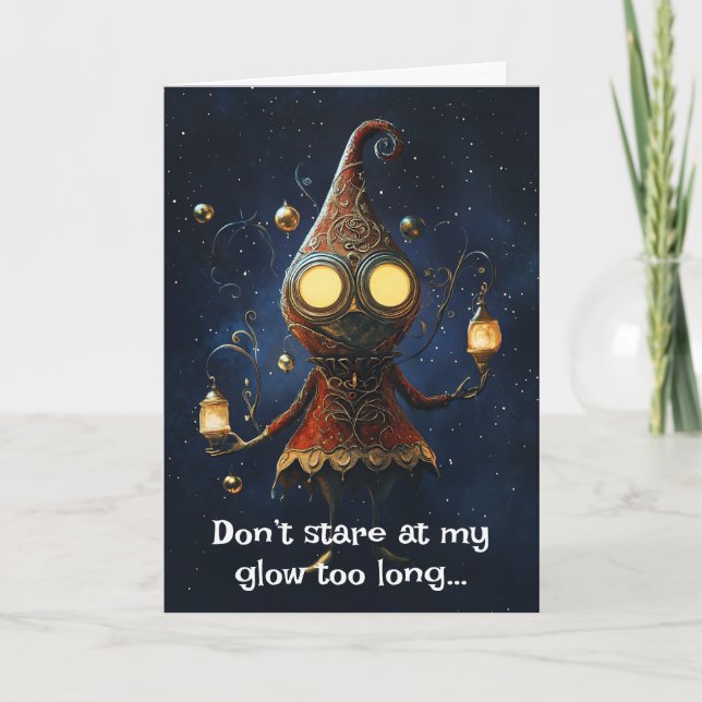 Carte De Remerciements *~* 21 Jeu de Feu Whimsical Funny Magical Christma (Devant)