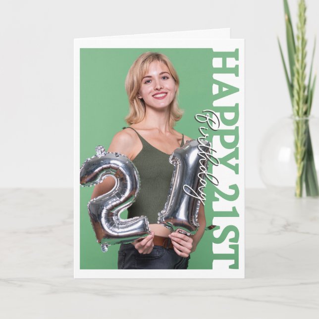 Carte De Remerciements 21st birthday Photo college Birthday Card (Devant)