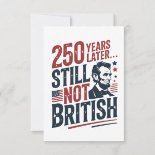 Carte De Remerciements 250 ans plus tard, toujours pas britannique 4 juil