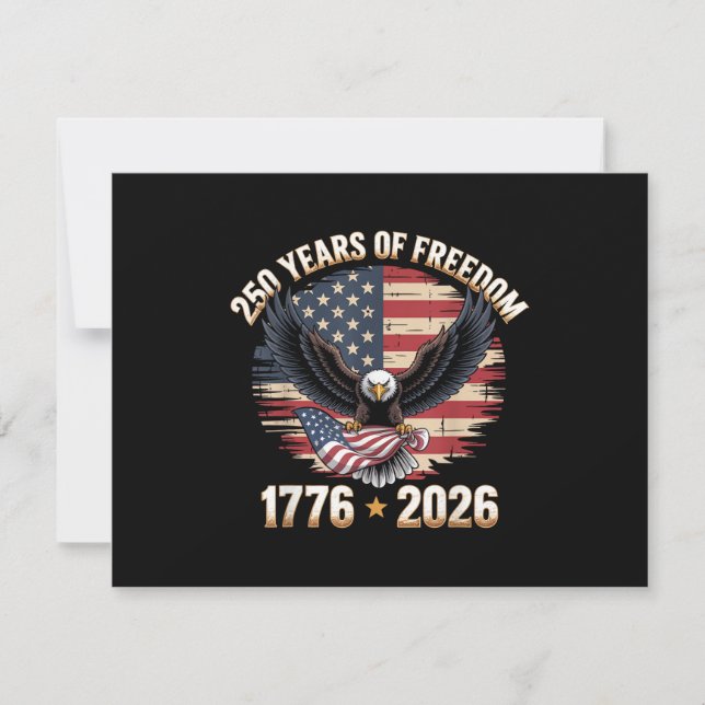 Carte De Remerciements 250 Years American 250th Anniversary US USA Flag 4 (Devant)