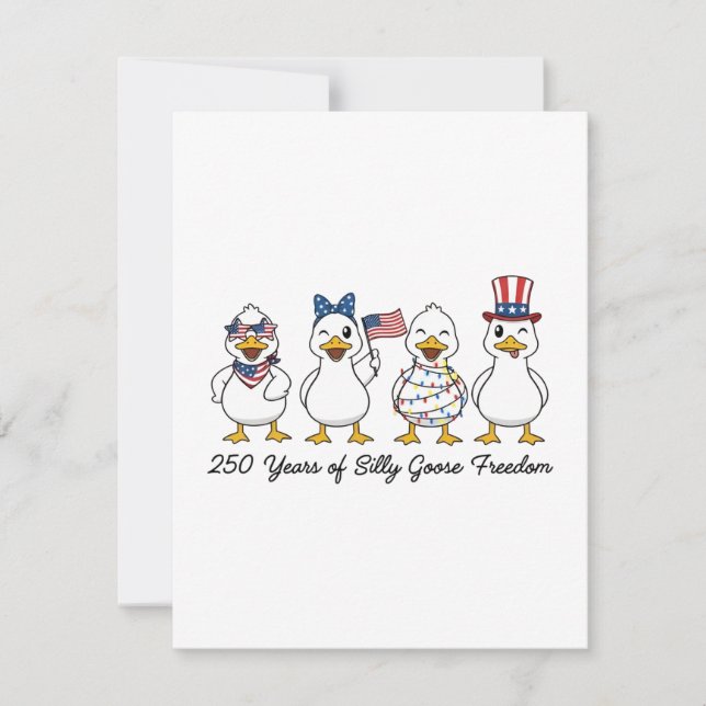 Carte De Remerciements 250th Years of Silly Goose Freedom Semiquincentenn (Devant)