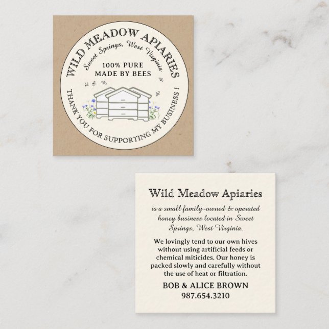 Carte de remerciements 2,5 po x 2,5 po (Devant / Derrière)